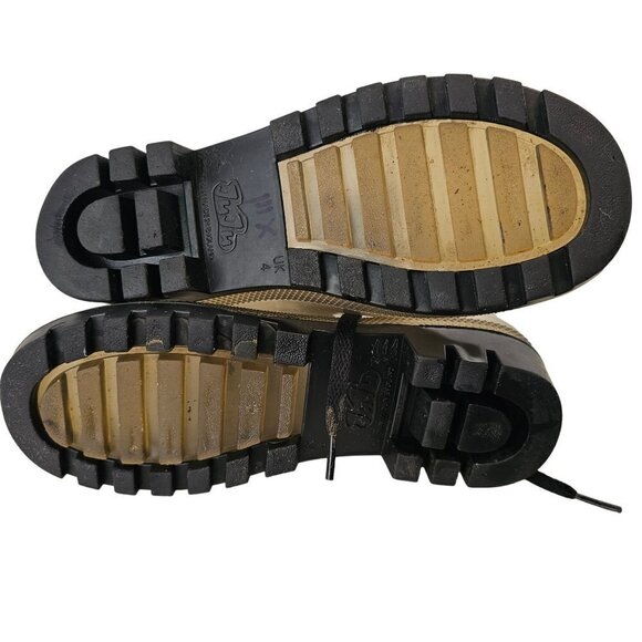 JuJu Clear Rubber Wellies Rain Booties Lace Up Black Tread Womens US 6 UK 4 - Picture 6 of 10